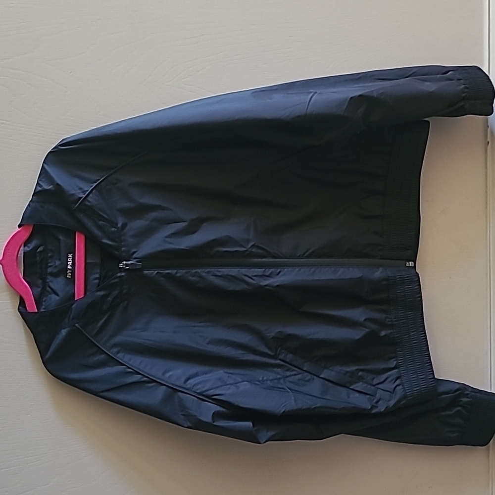 Ivy Park Technical Bomber Zip Jacket Black M Windbreaker Athletic Performance - Picture 4 of 9